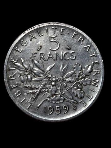 France. 5 Francs 1959 Semeuse. Pre-Serie sans le mot ESSAI