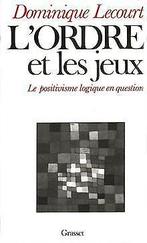 Lordre et les jeux  Lecourt, Dominique  Book, Verzenden, Lecourt, Dominique