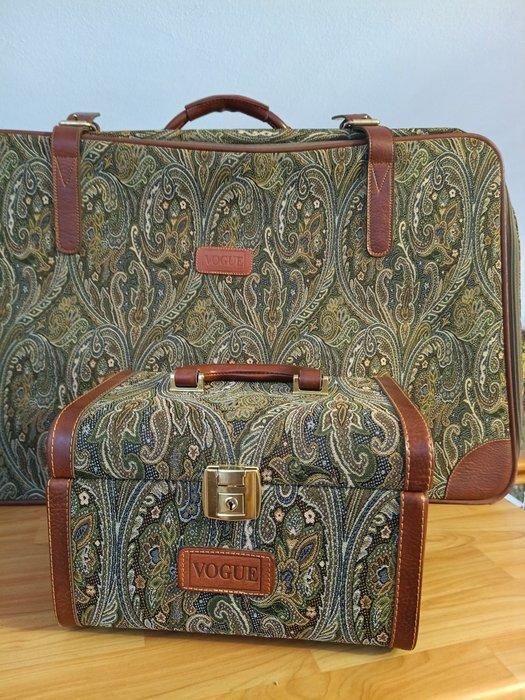 Grand nécessaire de toilette de voyage - Textile, Cuir -, Antiek en Kunst, Curiosa en Brocante