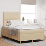 vidaXL Boxspringbed met Matras Crème Klein Tweepersoons, Huis en Inrichting, Slaapkamer | Bedden, Verzenden, Nieuw
