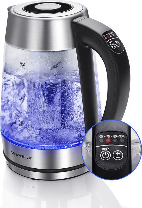 Aigostar Cris 30OSU - Glazen waterkoker met LED en theefilte, Huis en Inrichting, Woonaccessoires | Overige, Verzenden
