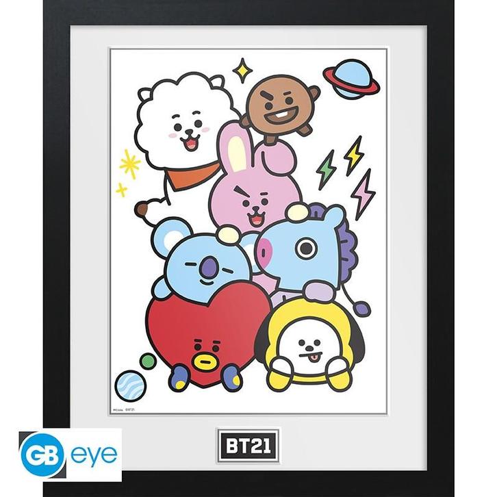 GBeye BT21 Framed Print 30x40CM-Characters Stack (Diversen), Verzamelen, Posters, Ophalen of Verzenden