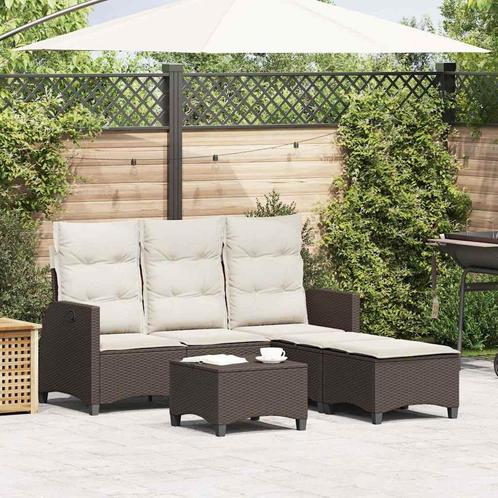 vidaXL 3-delige Tuinbankstel met kussens L-vormig poly, Tuin en Terras, Tuinsets en Loungesets, Nieuw, Verzenden