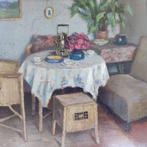 European school (XX) - Intérieur avec table à thé, Antiquités & Art
