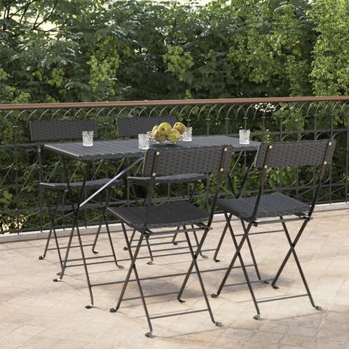 vidaXL Chaises de bistrot pliantes 4 pcs Noir Résine, Tuin en Terras, Tuinsets en Loungesets, Verzenden