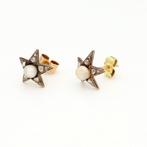 Oorbellen - 18 karaat Geel goud - Parel / Diamant/ Ster, Nieuw