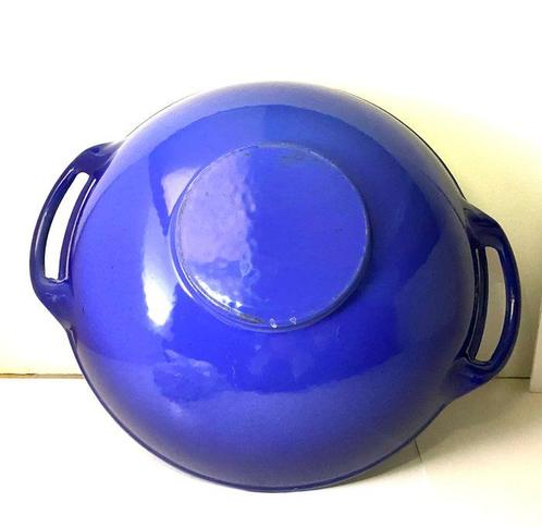 Grande Wok Cocotte Faitout en fonte émaillée Vintage -, Antiek en Kunst, Antiek | Keukengerei