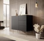 Meubella | Dressoir zwart 97x37x83 cm hotel chique, Verzenden, Nieuw, 25 tot 50 cm, 50 tot 100 cm