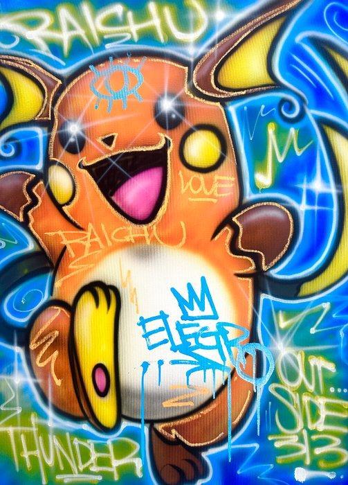 Outside313 - Raichu - electric - Pokémon yellow, Antiek en Kunst, Kunst | Schilderijen | Modern