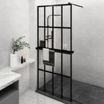 vidaXL Paroi de douche avec étagère Noir 100x195cm Verre, Neuf, Verzenden