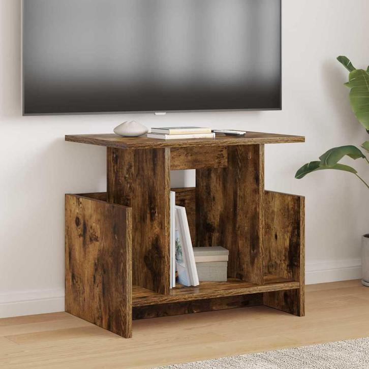 vidaXL TV Stand Rook Eiken 50 x 35 x 45 cm Bewerkt hout, Huis en Inrichting, Kasten |Televisiemeubels, Nieuw, Verzenden