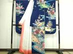 Heiwa-ya Kimono  Prachtige Furisode Kimono, sjabloondye,