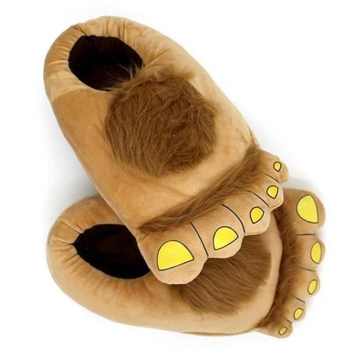 Pantoffels - Big Foot - maat 36–41 - one size - bruin, Kleding | Heren, Schoenen, Nieuw, Ophalen of Verzenden