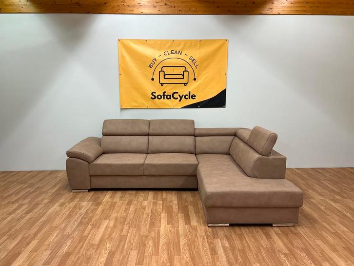 NIEUWE cognac zetel met milde transportschade - SofaCycle, Huis en Inrichting, Zetels | Complete zithoeken, Nieuw, Ophalen of Verzenden