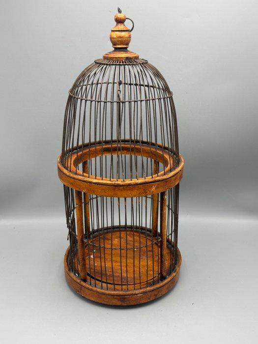 Vogelkooi - Hout, Metaal - Antieke vogelkooi, Antiek en Kunst, Curiosa en Brocante