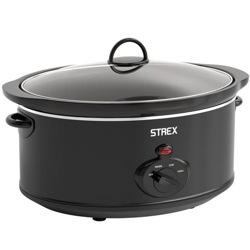 Strex Slowcooker 6.5L - Warmhoudfunctie - Zwart, Elektronische apparatuur, Slowcookers, Verzenden