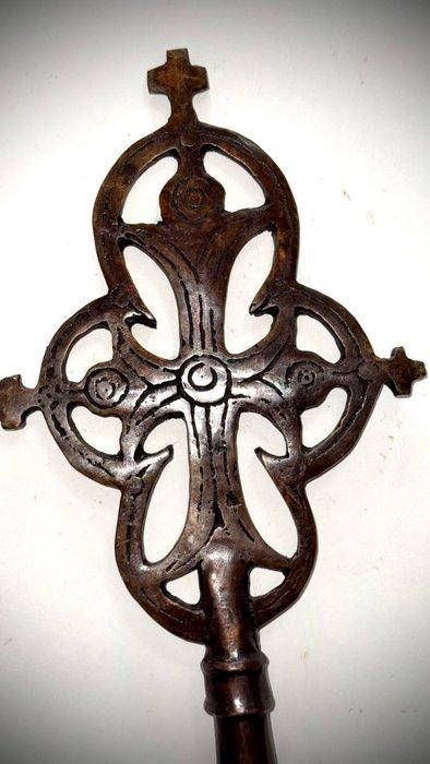 Ethiopische kruis – Liturgisch kruis van brons - Brons -, Antiek en Kunst, Antiek | Boeken en Manuscripten