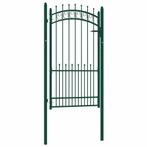 vidaXL Poort met speerpunten 100x175 cm staal groen, Tuin en Terras, Tuinpoorten, Verzenden, Nieuw