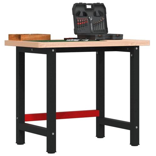 vidaXL Werkbank rechthoekig 100x60x83 cm massief beukenhout, Doe-het-zelf en Bouw, Werkbanken, Nieuw, Verzenden
