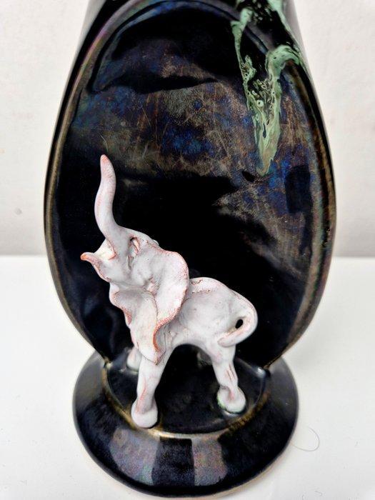 Vaas - Zeldzame Olifant in Vaas - 21 cm - Keramiek, Antiek en Kunst, Antiek | Glaswerk en Kristal