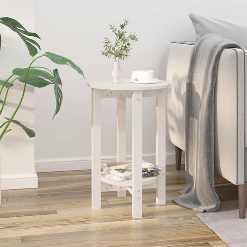 vidaXL Salontafel Ø 40x60 cm massief grenenhout wit, Huis en Inrichting, Tafels | Salontafels, Nieuw, Verzenden
