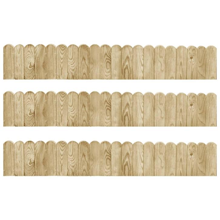 vidaXL Gazonranden 3 st 120 cm geïmpregneerd grenenhout, Tuin en Terras, Bielzen en Borduren, Nieuw, Verzenden