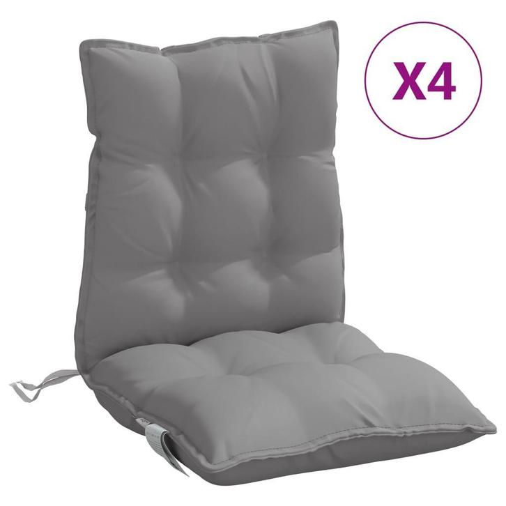 Stoelkussens Grijs 4st | Retour Deal 46%, Tuin en Terras, Tuinmeubel-accessoires, Nieuw, Verzenden
