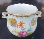 Jolie jardinière en porcelaine fine polychrome allemande de, Antiquités & Art