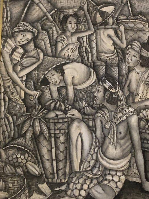 Market Scene, Antiek en Kunst, Kunst | Niet-Westerse kunst