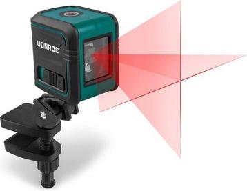 VONROC Kruislijnlaser – Rood – Zelfnivellerend – 10 meter – beschikbaar voor biedingen