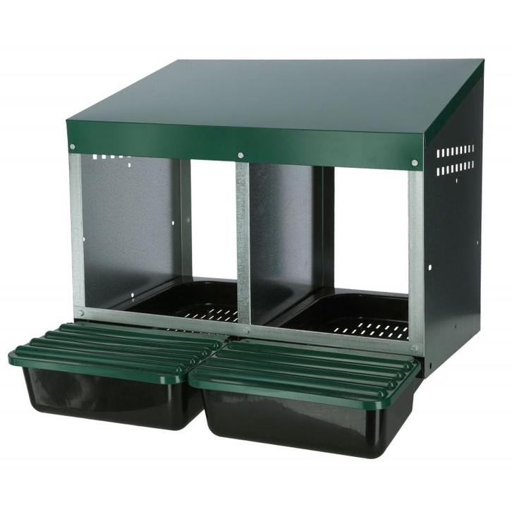 Nid de ponte 2 compartiment avec sol synthétique 26 x 52 x, Dieren en Toebehoren, Pluimvee | Toebehoren