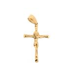 Gouden hanger van een kruis met corpus (religieus), Overige merken, Goud, Gebruikt, Ophalen of Verzenden