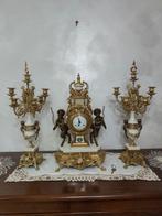 Klok - Art Deco - Emperador marmer - 1960-1970 - Triptychon, Antiek en Kunst, Antiek | Klokken