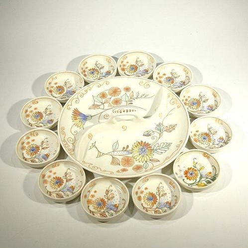 Plateelbakkerij Zuid-Holland - Compleet petitfour set -, Antiek en Kunst, Antiek | Glaswerk en Kristal