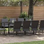 vidaXL Tuin Eettafel Set 13 pcs Zwart Staal, Tuin en Terras, Tuinsets en Loungesets, Verzenden, Nieuw