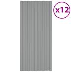 vidaXL Dakpanelen 12 st 100x45 cm gegalvaniseerd staal grijs, Verzenden