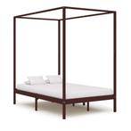 vidaXL Hemelbedframe massief grenenhout donkerbruin 120x200, Huis en Inrichting, Slaapkamer | Bedden, Verzenden, Nieuw
