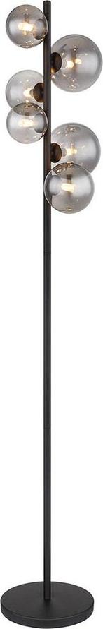 2dekans | Globo Riha Vloerlamp - Zwart Metaal met Rookglas -, Ophalen of Verzenden