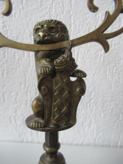 Chandelier 2 candélabres anciens avec le blason de la ville, Antiek en Kunst, Antiek | Overige Antiek