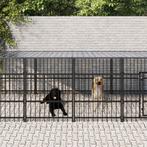 vidaXL Hondenkennel met dak 15,02 m² staal, Verzenden