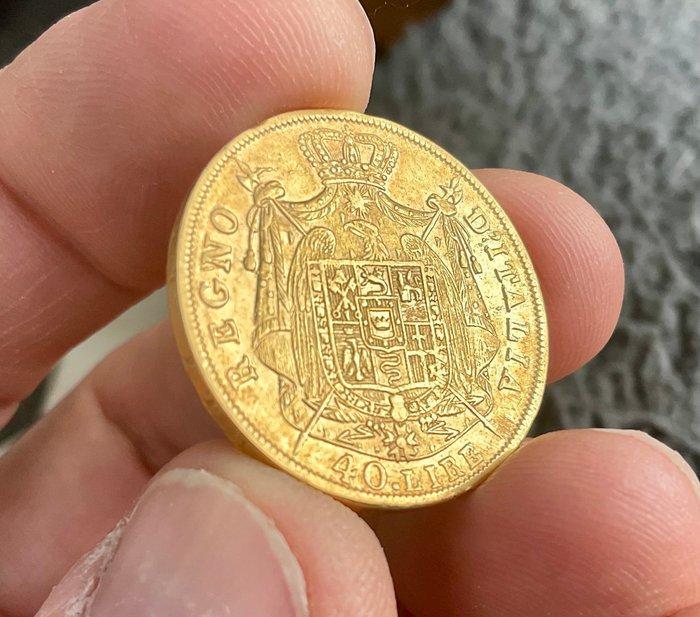 Italië. 40 Lire 1812-M Napoleone, Postzegels en Munten, Munten | Europa | Niet-Euromunten
