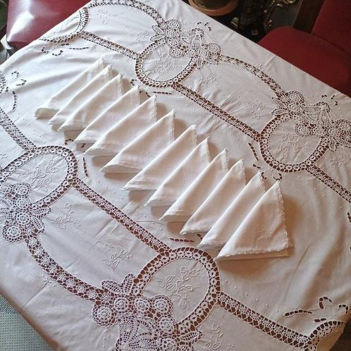 Tafelkleed (13)  - 250 cm - 164 cm - Tafelkleed en servetten, Antiek en Kunst, Antiek | Tapijten, Tafelkleden en Textiel
