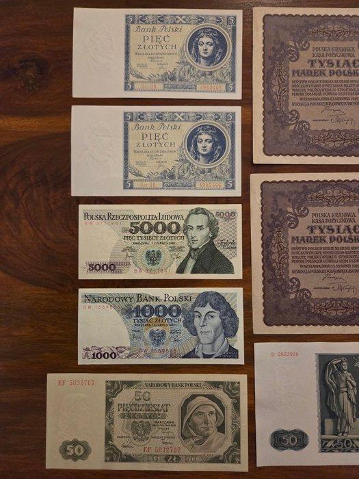 Polen. - 8 banknotes - various dates (Zonder Minimumprijs), Postzegels en Munten, Bankbiljetten | Europa | Niet-Eurobiljetten