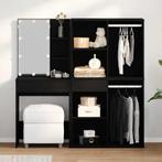 vidaXL LED Make-up Tafel Zwart eiken 140 x 40 x 140 cm, Huis en Inrichting, Verzenden, Nieuw