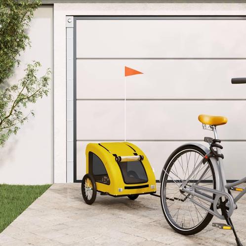 vidaXL Hondenfietstrailer oxford stof en ijzer geel, Dieren en Toebehoren, Overige Dieren-accessoires, Nieuw, Verzenden