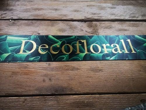 Bedrukt lint greenleaf ruscus met mat gouden opdruk 70 mm 80, Hobby en Vrije tijd, Knutselen, Nieuw