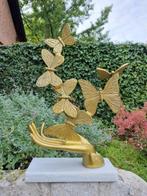 sculptuur, Butterfly release - 46 cm - Aluminium, Marmer