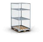 Pallet box 1200x800xH1700 met 2 legborden (3 niveaus) als, Ophalen of Verzenden