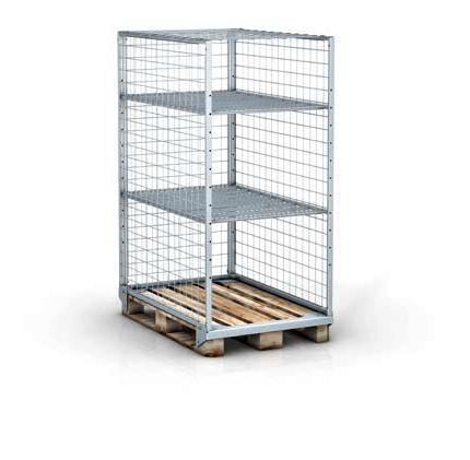 Pallet box 1200x800xH1700 met 2 legborden (3 niveaus) als, Articles professionnels, Aménagement de Bureau & Magasin | Entrepôt, Rayonnage & Stockage