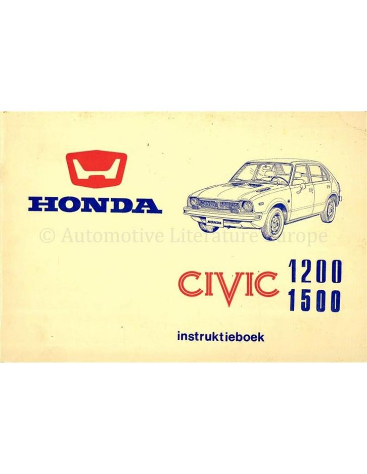 1977 HONDA CIVIC INSTRUCTIEBOEKJE NEDERLANDS, Auto diversen, Handleidingen en Instructieboekjes